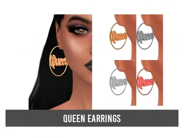 Alpha Queen Earrings by frostsims - The Sims 4 Custom Content