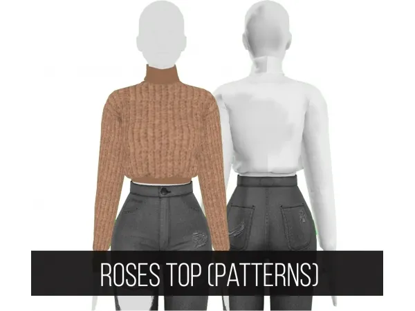Alpha ROSES TOP Patterns by fifthscreations - The Sims 4 Custom Content