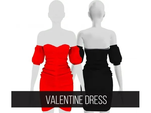 Alpha VALENTINE DRESS by fifthscreations - The Sims 4 Custom Content