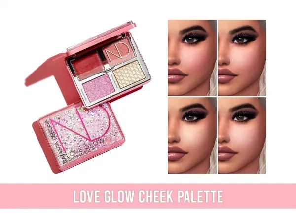 Alpha Love Glow Cheek Palette by frostsims - The Sims 4 Custom Content