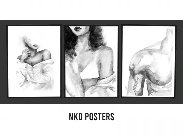 Alpha Nkd Posters SIMS4 by frostsims - The Sims 4 Custom Content