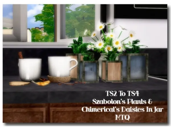 Alpha To Szabolons Plants Chimericals Daisies In Jar by simsfinds - The Sims 4 Custom Content