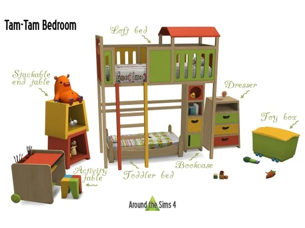 Maxis Match Around TamTam Bedroom by simsfinds - The Sims 4 Custom Content