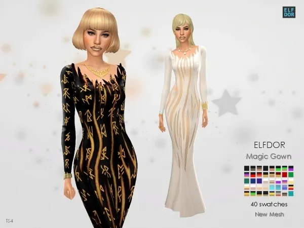 Maxis Match Magic Gown by elfdor - The Sims 4 Custom Content