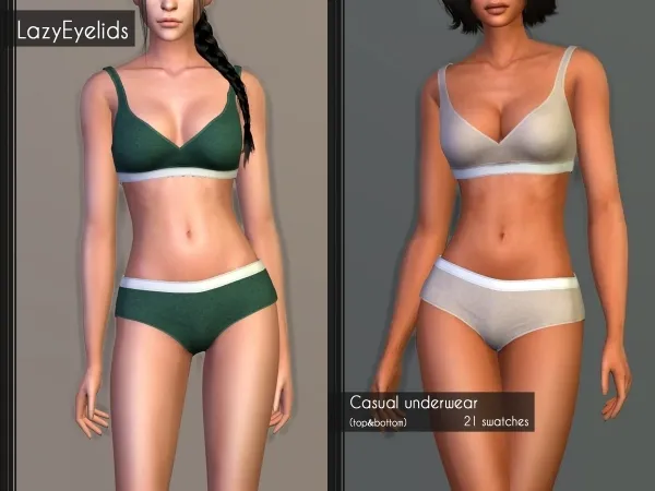 Alpha Casual underwear set by lazyeyelids - The Sims 4 Custom Content