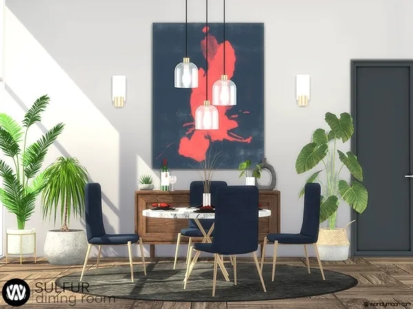 Alpha Sulfur Dining Room by thesimsresource - The Sims 4 Custom Content