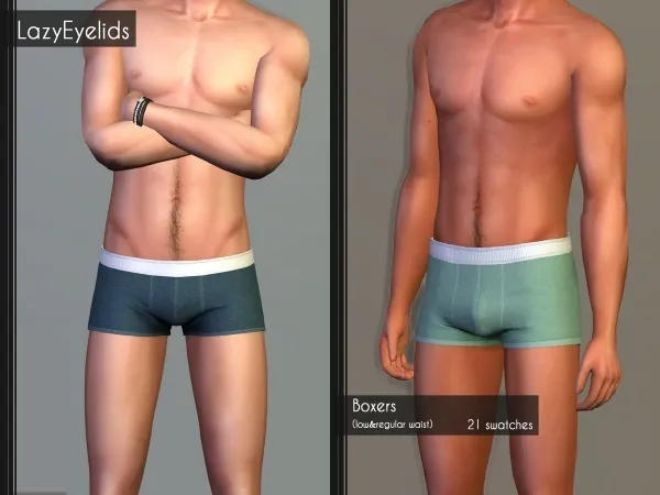 Alpha Boxers by lazyeyelids - The Sims 4 Custom Content
