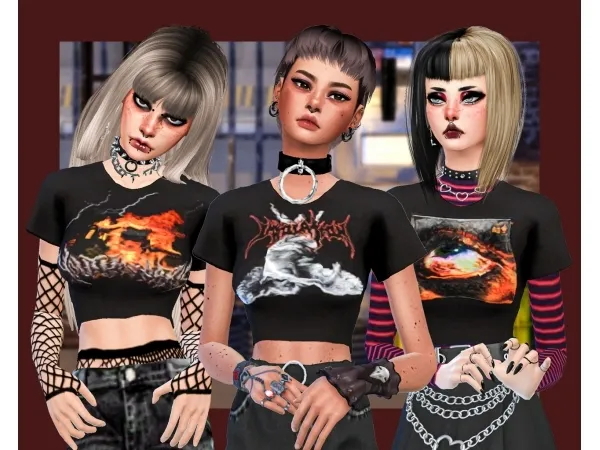 Alpha PUNK TEE by simsfinds - The Sims 4 Custom Content