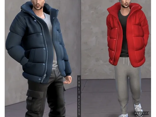 Alpha Oversized Puffer Jacket by simsfinds - The Sims 4 Custom Content