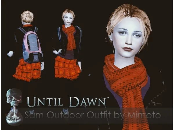 Alpha Until Dawn Sam Outfit and Backpack by simsfinds - The Sims 4 Custom Content
