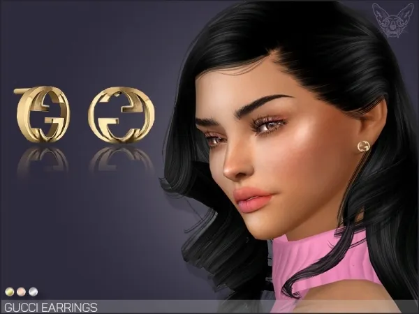 Alpha Gucci Earrings by giuliettasims - The Sims 4 Custom Content