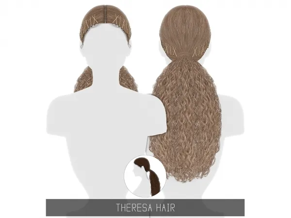 Alpha THERESA HAIR by simsfinds - The Sims 4 Custom Content