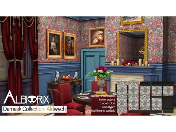 Maxis Match Damask Collection Aldwych set by simsfinds - The Sims 4 Custom Content