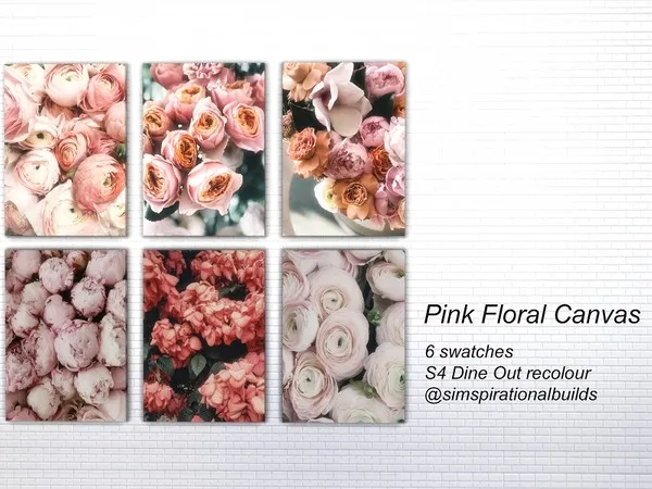 Alpha Pink Floral Canvas REQUIRES DINE OUT by thesimsresource - The Sims 4 Custom Content