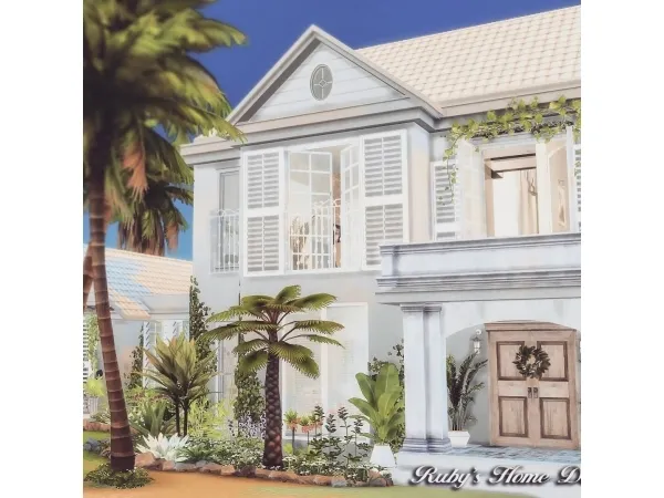 Alpha Palm Beach House sims by simsfinds - The Sims 4 Custom Content