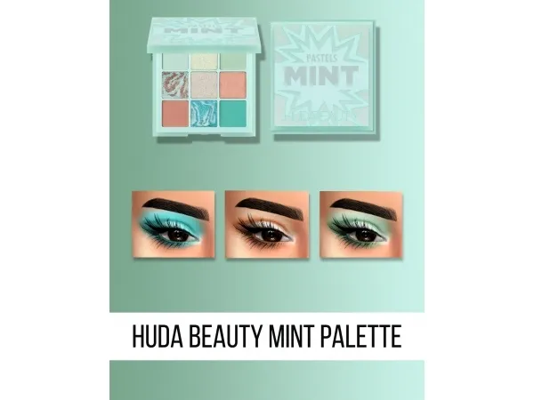 Alpha HUDA BEAUTY MINT PALETTE by fifthscreations - The Sims 4 Custom Content