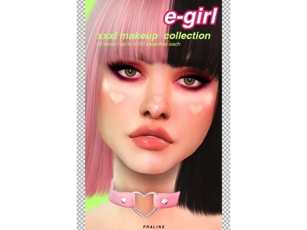 Mix E GIRL XXL Makeup Collection by simsfinds - The Sims 4 Custom Content