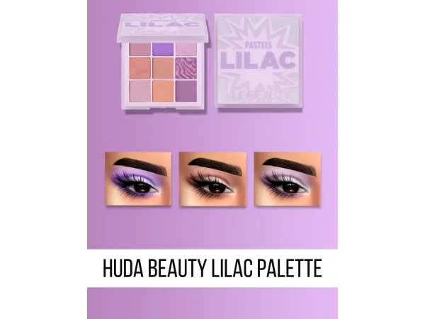 Alpha HUDA BEAUTY LILAC PALETTE by fifthscreations - The Sims 4 Custom Content
