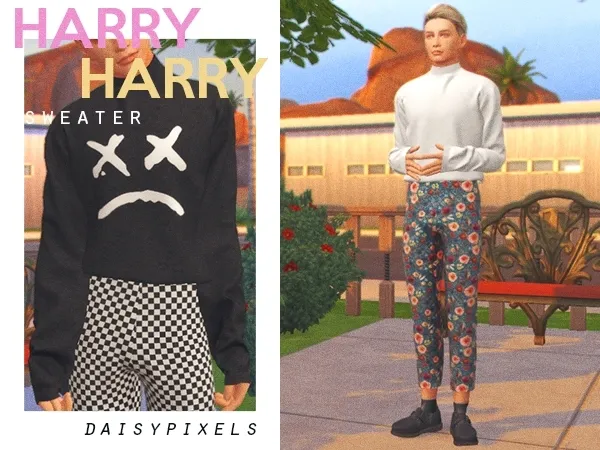 Alpha Harry Sweater ( ) by daisypixels - The Sims 4 custom content