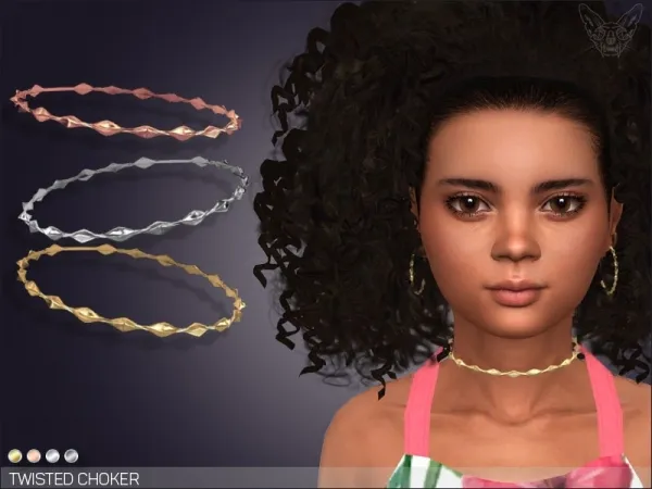 Alpha Twisted Choker For Kids Twisted Choker For Kids by giuliettasims - The Sims 4 Custom Content