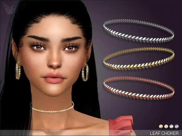 Alpha Leaf Choker by giuliettasims - The Sims 4 Custom Content