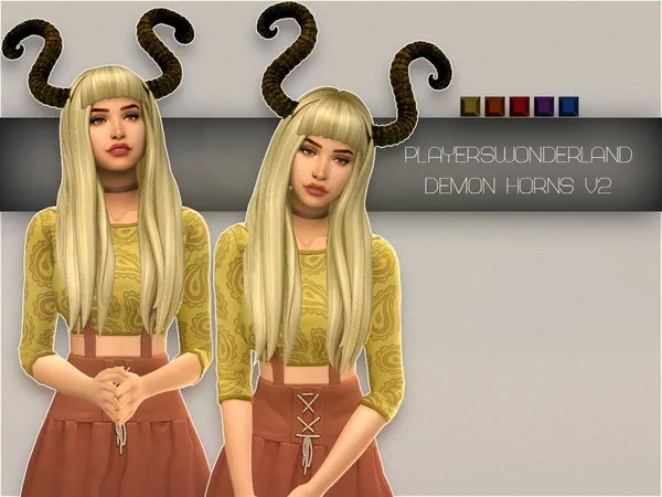 Alpha Demon Horns V2 by thesimsresource - The Sims 4 Custom Content
