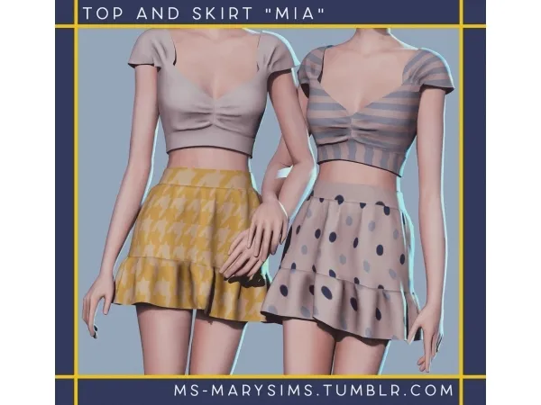 Maxis Match Top and Skirt MIA marysims by simsfinds - The Sims 4 Custom Content