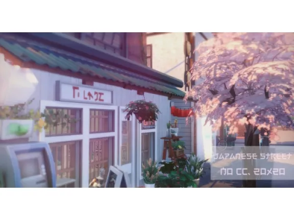 Alpha Japanese street by simsfinds - The Sims 4 Custom Content