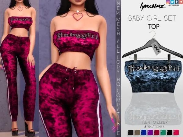 Alpha lynxsimz velour baby girl top by lynxsimz - The Sims 4 Custom Content