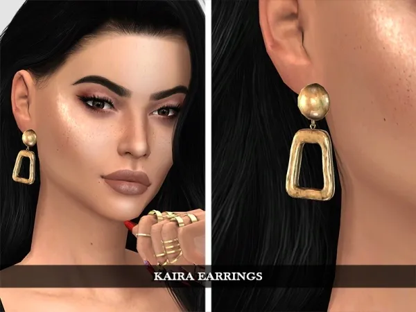 Alpha Kaira Earrings by grafity-cc - The Sims 4 Custom Content