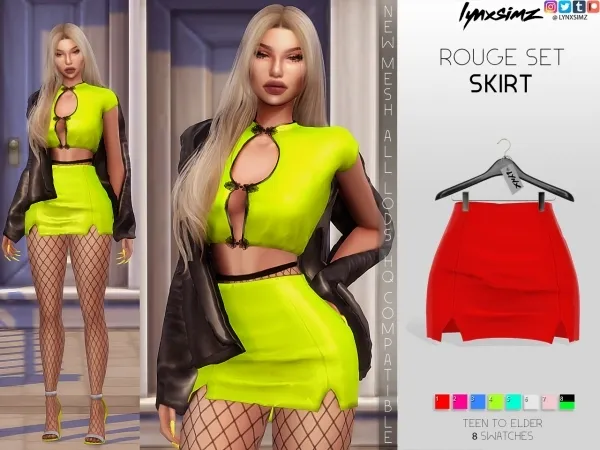 Alpha lynxsimz rouge set skirt by lynxsimz - The Sims 4 Custom Content