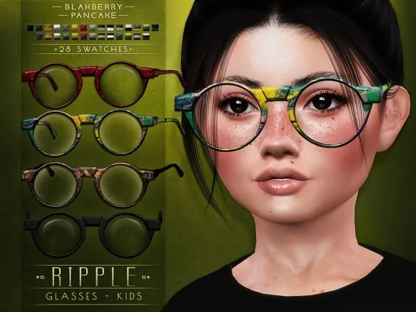 Alpha Blahberry Pancake Ripple Glasses KIDS by blahberry-pancake - The Sims 4 custom content