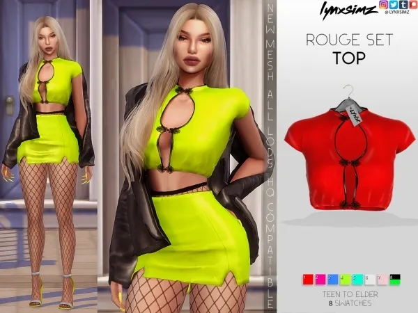 Alpha lynxsimz rouge set top by lynxsimz - The Sims 4 Custom Content
