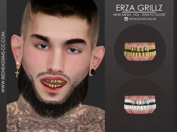 Maxis Match ERZA GRILLZ by redheadsims - The Sims 4 Custom Content