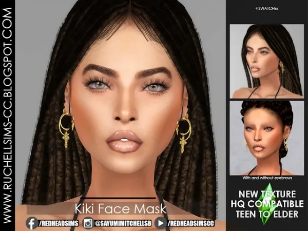 Alpha Kiki Face Mask by ruchellsims - The Sims 4 Custom Content
