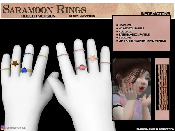 Alpha Saramoon Rings (Toddler) UPDATED by simtographies - The Sims 4 Custom Content