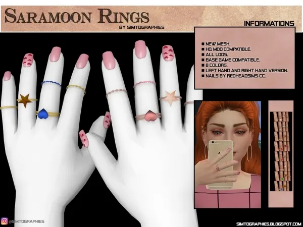 Alpha Saramoon Rings (Kids) UPDATED by simtographies - The Sims 4 Custom Content