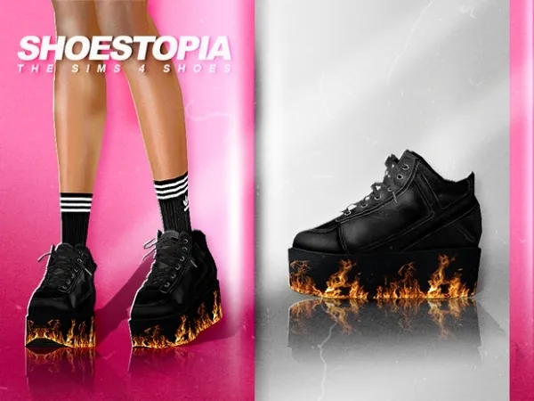 Alpha BURN IT UP BOOTS by shoestopia - The Sims 4 Custom Content