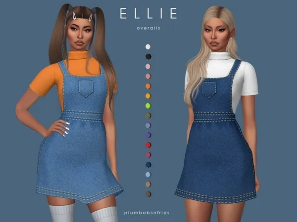 Mix ELLIE overalls by thesimsresource - The Sims 4 Custom Content