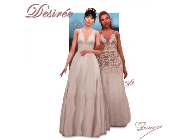 Maxis Match Desirée dresses by Zeussim - The Sims 4 Custom Content