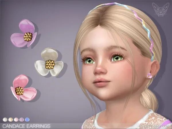 Alpha CANDACE EARRINGS FOR TODDLERS by giuliettasims - The Sims 4 Custom Content