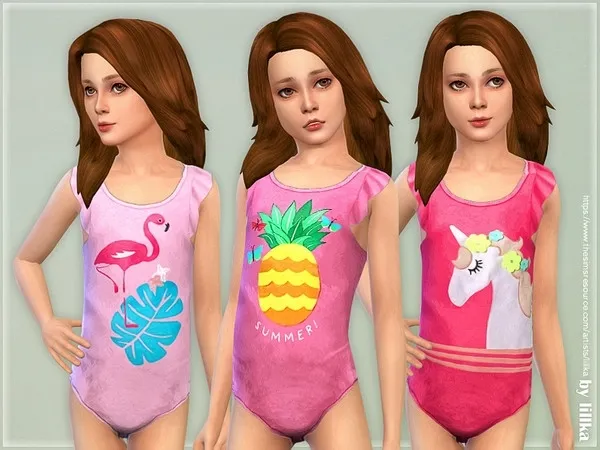 Maxis Match Swimsuit for Girls 03 - The Sims 4 Custom Content