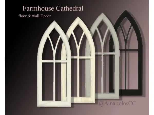 Alpha FARMHOUSE CATHEDRAL FLOOR WALL DECORATION by simsfinds - The Sims 4 Custom Content