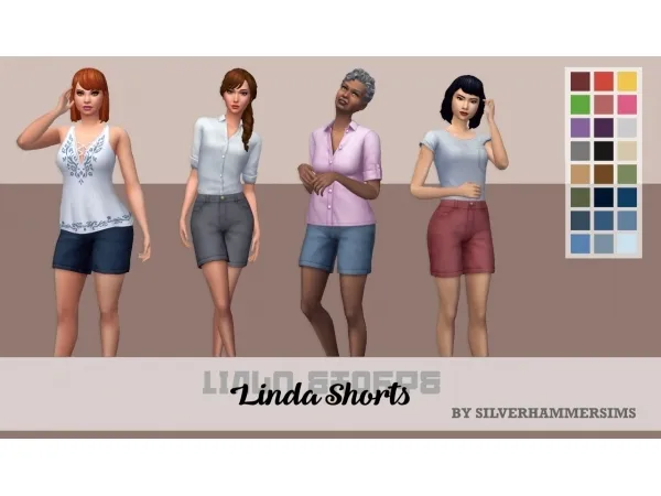 Maxis Match silverhammer linda shorts by simsfinds - The Sims 4 Custom Content