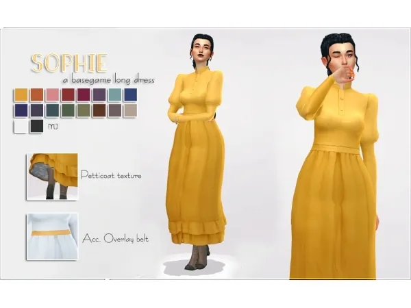 Maxis Match Sophie Dress by simsfinds - The Sims 4 Custom Content