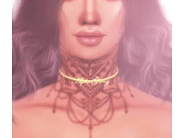 Alpha BadgalKatzha ALPHA GANG Choker by simsfinds - The Sims 4 Custom Content