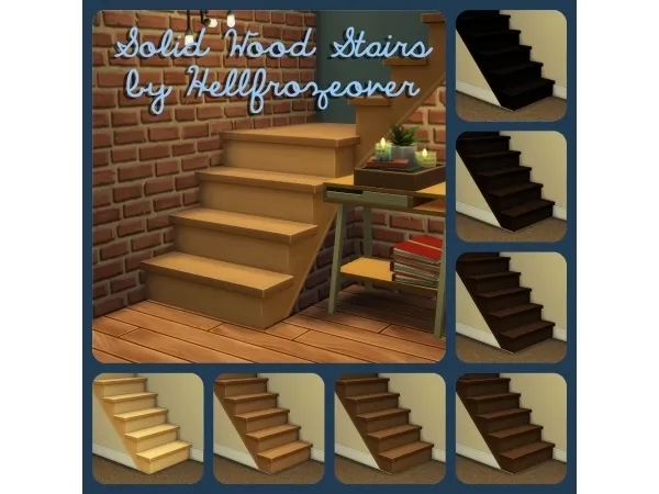 Alpha Solid Wood Stairs by simsfinds - The Sims 4 Custom Content