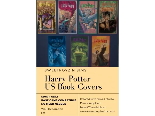 Alpha Harry Potter US Book Covers by simsfinds - The Sims 4 Custom Content
