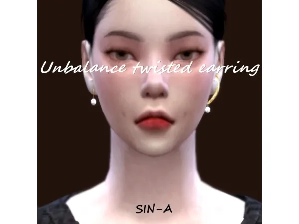 Alpha Unbalance twisted earring by simsfinds - The Sims 4 Custom Content