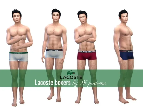 Alpha Lacoste Boxers by thesimsresource - The Sims 4 Custom Content